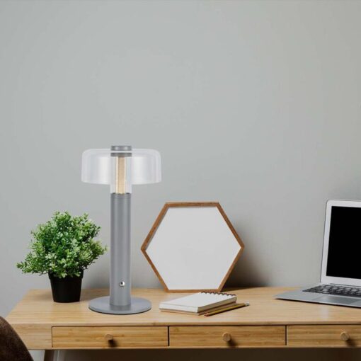LED φωτιστικό γραφείου 1W επαναφορτιζόμενο 3000Κ θερμό λευκό με γκρι σώμα dimmable V-TAC – 7944