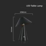 LED φωτιστικό γραφείου 3W επαναφορτιζόμενο 3 σε 1 CCT με μαύρο σώμα dimmable V-TAC – 7947