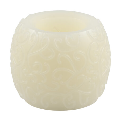 GloboStar® CANDLE 79537 Διακοσμητικό Realistic Κερί με LED Εφέ Κινούμενης Φλόγας – Μπαταρίας 3 x LR1130 Θερμό Λευκό 2700K Μπεζ D6 x H5cm