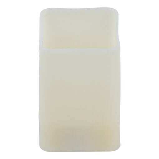 GloboStar® CANDLE 79539 ΣΕΤ 12 x Διακοσμητικά Realistic Κεράκια με LED Εφέ Κινούμενης Φλόγας – Μπαταρίας 12 x CR2032 Θερμό Λευκό 2700K Μπεζ L3.7 x W3.7 x H5.5cm