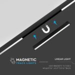 LED Μαγνητικό Φωτιστικό Ράγας 20W V-TAC Μαύρο CRI 90 24V 100° Φυσικό 4000K – 7955