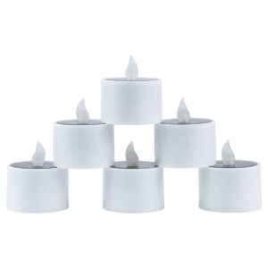 GloboStar® CANDLE 79546 ΣΕΤ 6 x Αυτόνομα Ηλιακά Διακοσμητικά Realistic Κεράκια με LED Εφέ Κινούμενης Φλόγας – 400mAh Μπαταρία – Φωτοβολταϊκό Πάνελ – Θερμό Λευκό 2700K Μπεζ D5.3 x H6cm