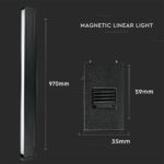 LED Μαγνητικό Φωτιστικό Ράγας 30W V-TAC Μαύρο CRI 90 24V 100° Φυσικό 4000K – 7957