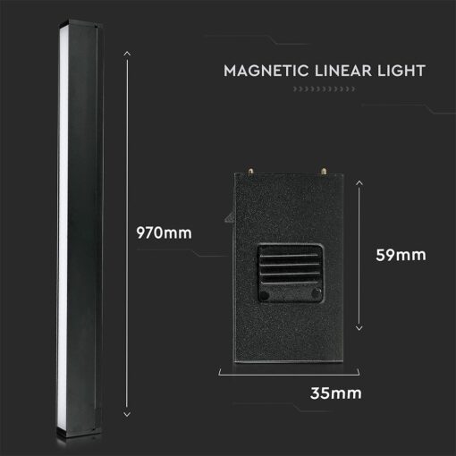 LED Μαγνητικό Φωτιστικό Ράγας 30W V-TAC Μαύρο CRI 90 24V 100° Φυσικό 4000K – 7957