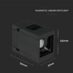 LED Μαγνητικό Φωτιστικό Ράγας 1W V-TAC Μαύρο CRI 90 24V 30° Φυσικό 4000K – 7959
