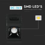 LED Μαγνητικό Φωτιστικό Ράγας 1W V-TAC Μαύρο CRI 90 24V 30° Φυσικό 4000K – 7959