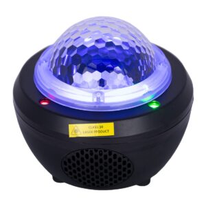 GloboStar® 79603 Μαύρο Επιτραπέζιο Διακοσμητικό Φωτιστικό Ειδικών Εφε NIGHT SKY GALAXY 3D LED 10W DC 5V 2200mAh Επαναφορτιζόμενο με Bluetooth Speaker – Sound Activated – Καλώδιο Τροφοδοσίας USB και Ασύρματο Χειριστήριο RF 2.4Ghz Πολύχρωμo RGB Dimmable