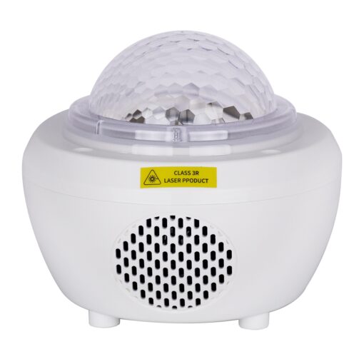 GloboStar® 79604 Λευκό Επιτραπέζιο Διακοσμητικό Φωτιστικό Ειδικών Εφε NIGHT SKY GALAXY 3D LED 10W DC 5V 2200mAh Επαναφορτιζόμενο με Bluetooth Speaker – Sound Activated – Καλώδιο Τροφοδοσίας USB και Ασύρματο Χειριστήριο RF 2.4Ghz Πολύχρωμo RGB Dimmable