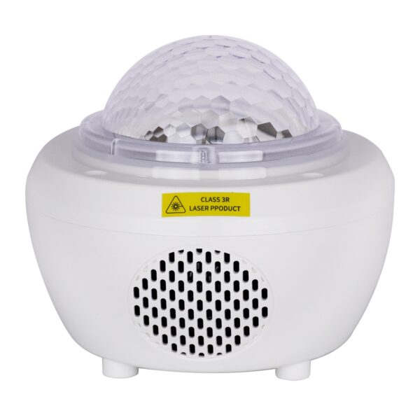 GloboStar® 79604 Λευκό Επιτραπέζιο Διακοσμητικό Φωτιστικό Ειδικών Εφε NIGHT SKY GALAXY 3D LED 10W DC 5V 2200mAh Επαναφορτιζόμενο με Bluetooth Speaker – Sound Activated – Καλώδιο Τροφοδοσίας USB και Ασύρματο Χειριστήριο RF 2.4Ghz Πολύχρωμo RGB Dimmable