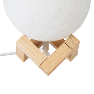 GloboStar® MOON 79606 Μοντέρνο Επιτραπέζιο Φωτιστικό Πορτατίφ LED 2W 120lm 360° DC 5V – Εναλλαγή Φωτισμού μέσω Τηλεχειριστηρίου – Dimmable – RGBW – Φ12 x Υ15 – Λευκό