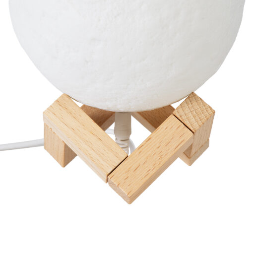 GloboStar® MOON 79606 Μοντέρνο Επιτραπέζιο Φωτιστικό Πορτατίφ LED 2W 120lm 360° DC 5V – Εναλλαγή Φωτισμού μέσω Τηλεχειριστηρίου – Dimmable – RGBW – Φ12 x Υ15 – Λευκό