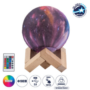 GloboStar® CALLISTO 79615 Μοντέρνο Επιτραπέζιο Φωτιστικό Πορτατίφ LED 2W 100lm 360° DC 5V – Εναλλαγή Φωτισμού μέσω Τηλεχειριστηρίου & Αφής – Dimmable – RGBW – Φ10 x Υ13.5 – Πολύχρωμο