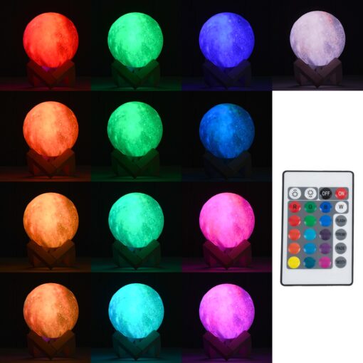 GloboStar® CALLISTO 79616 Μοντέρνο Επιτραπέζιο Φωτιστικό Πορτατίφ LED 4W 200lm 360° DC 5V – Εναλλαγή Φωτισμού μέσω Τηλεχειριστηρίου & Αφής – Dimmable – RGBW – Φ15 x Υ19 – Πολύχρωμο