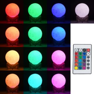 GloboStar® MOON 79618 Μοντέρνο Επιτραπέζιο Φωτιστικό Πορτατίφ LED 2W 120lm 360° DC 5V – Εναλλαγή Φωτισμού μέσω Τηλεχειριστηρίου & Αφής – Dimmable – RGBW – Φ10 x Υ13.5 – Λευκό