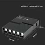 LED Μαγνητικό Φωτιστικό Ράγας 10W V-TAC Μαύρο CRI 90 24V 30° Θερμό 3000K – 7962
