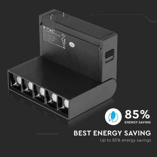 LED Μαγνητικό Φωτιστικό Ράγας 10W V-TAC Μαύρο CRI 90 24V 30° Θερμό 3000K – 7962