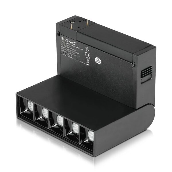LED Μαγνητικό Φωτιστικό Ράγας 10W V-TAC Μαύρο CRI 90 24V 30° Θερμό 3000K – 7962
