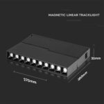 LED Μαγνητικό Φωτιστικό Ράγας 20W V-TAC Μαύρο CRI 90 24V 30° Φυσικό 4000K – 7965