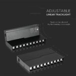 LED Μαγνητικό Φωτιστικό Ράγας 20W V-TAC Μαύρο CRI 90 24V 30° Φυσικό 4000K – 7965