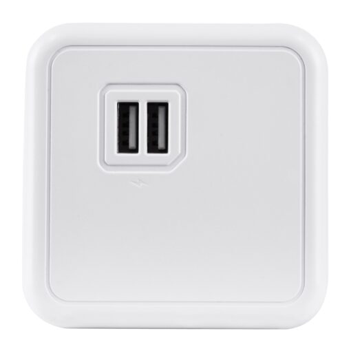 GloboStar® TRAVEL PowerCube PRO Certified 79642 Πολύπριζο 6 Θέσεων με 1.5m Kαλώδιο – 4 Πρίζες Ασφαλείας Childproof EU Schuko AC 220-240V & 2 Πρίζες USB Max 2.1A/DC 5V Μ7.5 x Π7.5 x Υ7.5 – Λευκό με Κόκκινο – Max Load 3680W/16A