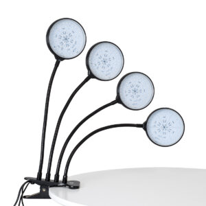 GloboStar® 79654 Grow Light Full Spectrum LED Φωτιστικό Ανάπτυξης Φυτών Γλάστρας με 4 Κινούμενες Κεφαλές & Βάση Clip SMD 2835 20W 160° DC 5V IP20 με Dimmer & Timer Εσωτερικού Χώρου για Κάλυψη Επιφάνειας 1m x 1m Πλήρους Φάσματος Φωτισμού
