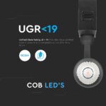 LED Μαγνητικό Φωτιστικό Ράγας 15W V-TAC Μαύρο CRI 90 24V 36° Θερμό 3000K – 7966