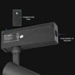 LED Μαγνητικό Φωτιστικό Ράγας 15W V-TAC Μαύρο CRI 90 24V 36° Θερμό 3000K – 7966
