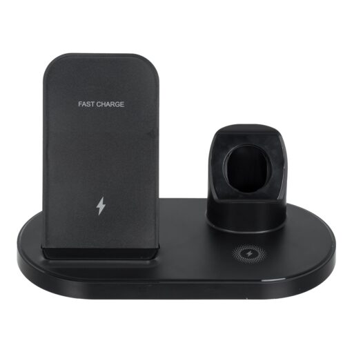 GloboStar® 79698 Επιτραπέζια Σταθερή Βάση Ασύρματης Φόρτισης Fast Charging για Κινητά – Earphones – Smart Watches 3 Καναλιών – 1 Channel 15W Max (Phone) – 2 Channel 3W (Airpod) – 3 Channel 2W (Watch)