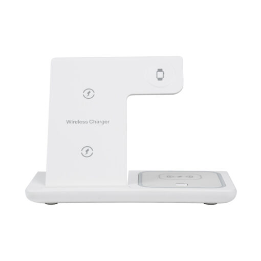 GloboStar® 79706 Επιτραπέζια Σταθερή Βάση Ασύρματης Φόρτισης Fast Charging για Κινητά – Earphones – Smart Watches 15W Max – Λευκό