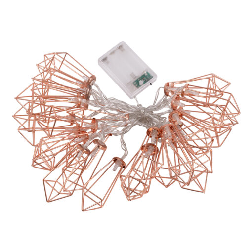 79805 Διακοσμητική Γιρλάντα Bronze Cone 4 Μέτρα με Διακόπτη On/Off – 30 LED 3W με Μπαταρίες 3xAA & Διάφανο Καλώδιο IP20 Θερμό Λευκό 2700K Μ4m