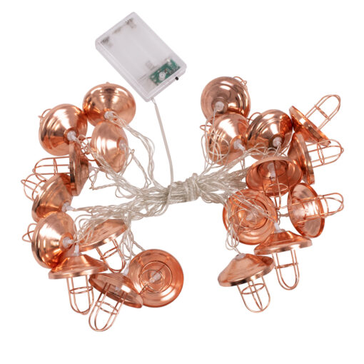 79808 Διακοσμητική Γιρλάντα Bronze Lamp 3 Μέτρα με Διακόπτη On/Off – 20 LED 2W με Μπαταρίες 3xAA & Διάφανο Καλώδιο IP20 Θερμό Λευκό 2700K Μ3m