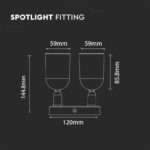 Φωτιστικό spot στρογγυλό διπλό τοίχου και οροφής 2xGU10 λευκό σώμα V-TAC – 7981