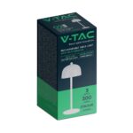 LED Επαναφορτιζόμενο Πορτατίφ V-TAC Λευκό Σώμα Dimmable CCT – 7986