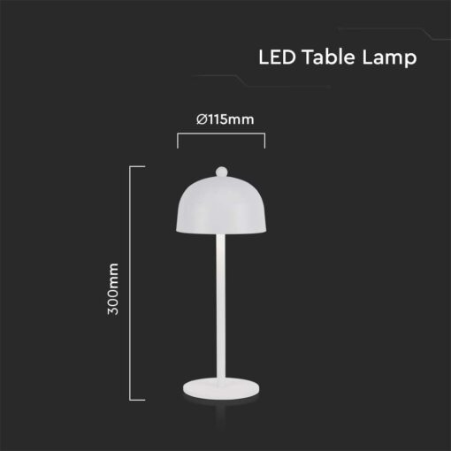 LED Επαναφορτιζόμενο Πορτατίφ V-TAC Λευκό Σώμα Dimmable CCT – 7986