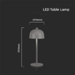 LED Επαναφορτιζόμενο Πορτατίφ V-TAC Γκρι Σώμα Dimmable CCT – 7987