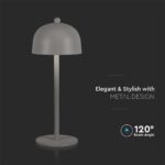 LED Επαναφορτιζόμενο Πορτατίφ V-TAC Γκρι Σώμα Dimmable CCT – 7987