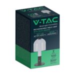 LED Επαναφορτιζόμενο Πορτατίφ V-TAC Dimmable με Μαύρο Σώμα CCT – 7988