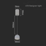 LED κρεμαστό φωτιστικό οροφής 8.5W 3000K θερμό λευκό με γκρι σώμα V-TAC – 7992