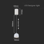 LED κρεμαστό φωτιστικό οροφής 8.5W 3000K θερμό λευκό με απαλό γκρι σώμα και On/Off αφής V-TAC – 7995