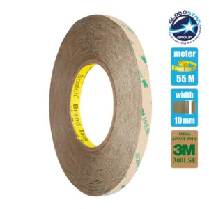 GloboStar® 79955 3M 300LSE Original Scotch Brand Tape Heavy Duty Αυτοκόλλητη Ταινία Διπλής Όψης Π10mm x Μ55 Μέτρα