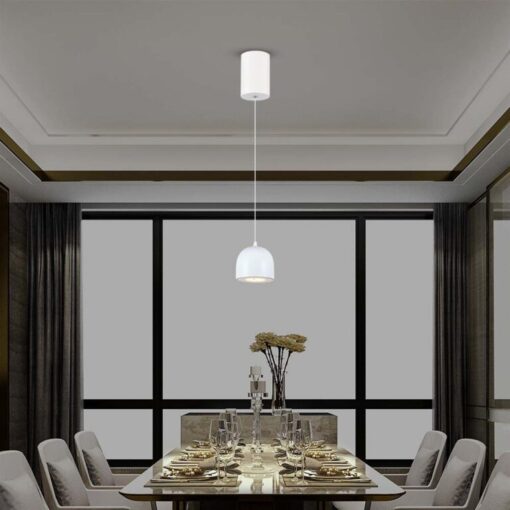LED κρεμαστό φωτιστικό οροφής 8.5W 3000K θερμό λευκό με λευκό σώμα και On/Off αφής V-TAC – 7996