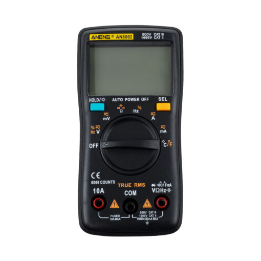 GloboStar® 79975 Ψηφιακό Φορητό Πολύμετρο Data Retantion True RMS Intelligent Automation Μπαταρίας 2 x AAA (Δεν Περιλαμβάνονται) Μετρητής Τάσης AC/DC – Θερμοκρασία – Αμπερόμετρο – Voltmeter – Καπασιτόμετρο – Ohm – Μαύρο