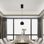 LED κρεμαστό φωτιστικό οροφής σφαίρα 8.5W 3000K θερμό λευκό με μαύρο σώμα V-TAC – 7998