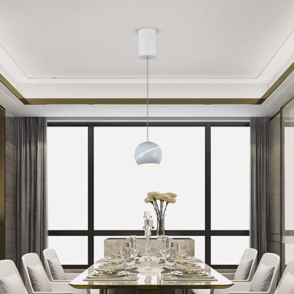 LED κρεμαστό φωτιστικό οροφής σφαίρα 8.5W 3000K θερμό λευκό με λευκό σώμα V-TAC – 7999