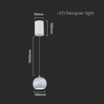 LED κρεμαστό φωτιστικό οροφής σφαίρα 8.5W 3000K θερμό λευκό με λευκό σώμα V-TAC – 7999