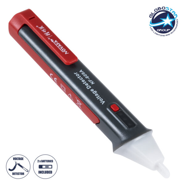 GloboStar 79991 Επαγγελματικός Ανιχνευτής Τάσης ΑC – Voltage Detector Χωρίς Επαφή 50-1000V με Φακό LED – Ένδειξη LED – Ένδειξη Ισχύος Σήματος – Εργαλείο Ηλεκτρολόγου