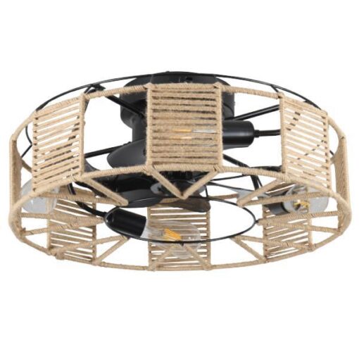 ΑΝΕΜΙΣΤΗΡΑΣ ΟΡΟΦΗΣ ΜΕ ΠΛΕΚΤΟ ΝΗΜΑ ΚΑΝΝΑΒΗΣ 4xE27 ΜΕ ΚΟΝΤΡΟΛ Φ55 DC 20W EUROLAMP – 300-25055