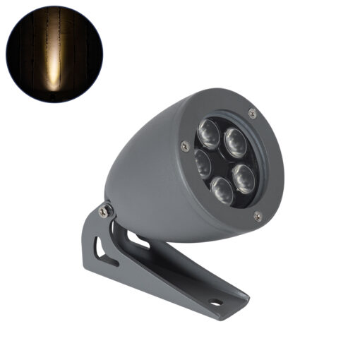 GloboStar® TREELIGHT-TREESPO 90469 Σποτ Φωτισμού Ειδικό για Φυτά – Δέντρα LED 12W 1320lm 15° DC 24V Αδιάβροχο IP67 Μ9 x Π11 x Υ9cm Θερμό Λευκό 2700K – Γκρι Ανθρακί – 3 Years Warranty