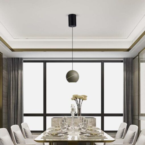 LED κρεμαστό φωτιστικό οροφής σφαίρα 8.5W 3000K θερμό λευκό με champagne gold σώμα V-TAC – 8000