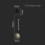 LED κρεμαστό φωτιστικό οροφής σφαίρα 8.5W 3000K θερμό λευκό με champagne gold σώμα και On/Off αφής V-TAC – 8003